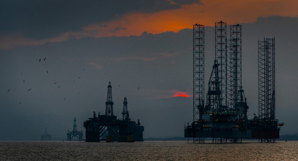 Oil rigs in the Cromarty Firth